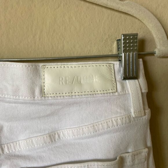 Re/Done Mid-Rise White Baby Boot White Jeans Size 25 - Picture 8 of 8